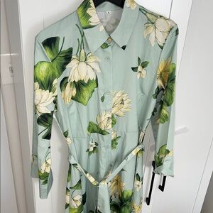 Zara  Green Floral Maxi modest Dress